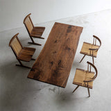 Usatabletops Black Walnut Splicing Process Wood Dining Table 82.83"L x 35.28"W