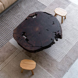 Usatabletops Black Walnut Wood Burl Round Coffee Table 38.58" Diameter