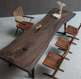 Usatabletops Handmade Dining Table Walnut Solid Wood 39.06"Wx136.69"L
