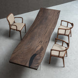 Usatabletops Handmade Walnut Solid Wood Dining Table 32.56"W x 119.96"L