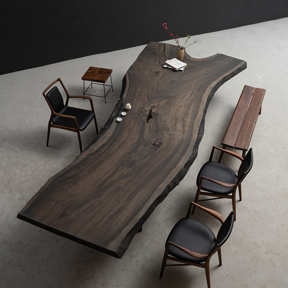 Usatabletops Kitchen Slab Live Edge Walnut Wood Table 67.72"W x 160.63"L