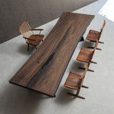 Usatabletops Live Edges Walnut Solid Wood Kitchen Table 47.83"Wx134.45"L