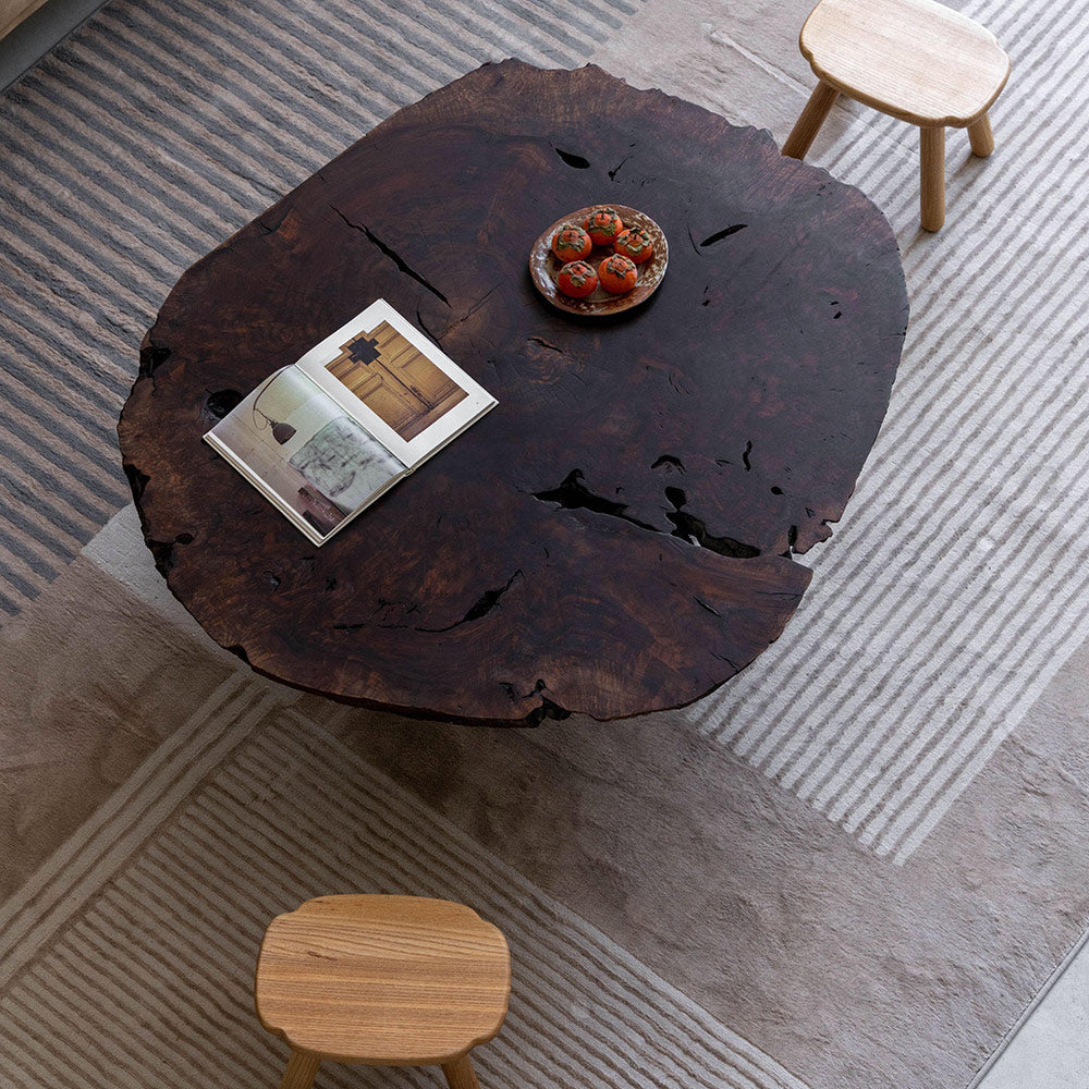Usatabletops Round Wood Coffee Table Black Walnut Burl 40.55" Diameter