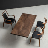 Usatabletops Walnut Solid Wood Dining Table Splicing Process 65.04"L x 30.79"W