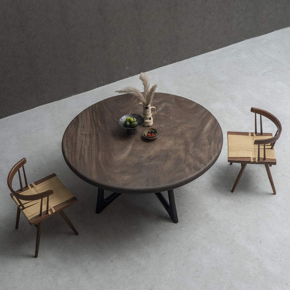 Usatabletops Walnut Wood Round Coffee Table 61.81" Diameter