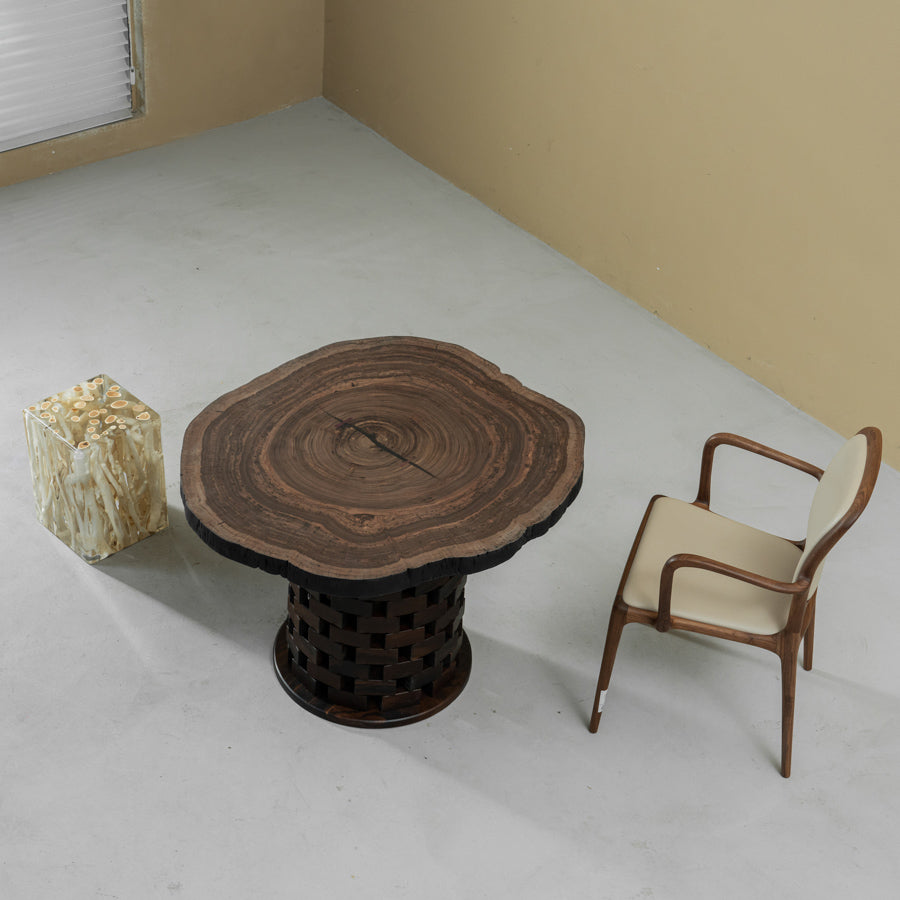 Usatabletops Zebrawood Round Solid Wood Coffee Table 41.54" Diameter