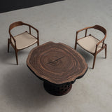Usatabletops Zebrawood Solid Wood Round Coffee Table 42.91" Diameter