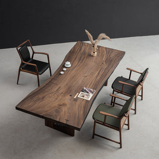 Weave Walnut Solid Wood Live Edge Table 43.39"W x 97.64"L