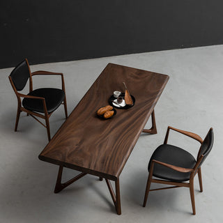 Weave Walnut Wood Dining Table Handmade Slab 30.31"Wx70.87"L