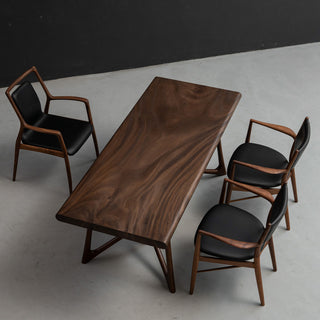 Weave Walnut Wood Dining Table Handmade Slab 30.31"Wx70.87"L
