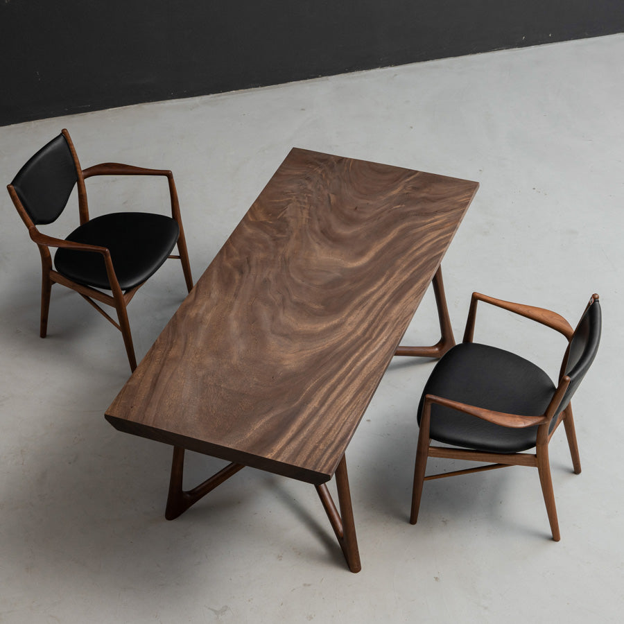 UTT Walnut Wood Table Handmade 30.31"Wx63.23"L